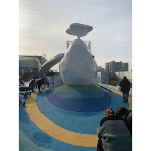 Scivolo Tubolare in Acciaio Inossidabile per Esterni a Tema Balena Blu Geometrica con Maniglie per Arrampicata e Tunnel per Parchi e Comunità - Product Image 4