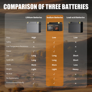 ナトリウムイオン電池12V2.6A 5.2A 6.5A 7.8A 9.1A 10.4Aモーター用内蔵スタートパワーBMS 80CCA 300CCA 100CCA 200CCA - Product Image 6
