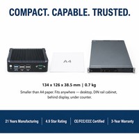 Mini PC Industrial Intel J3160, Diseño sin Ventilador, Doble LAN Gigabit, Puerto COM RS232, 6 USB, Compatible con WiFi 4G LTE, Salida para 3 Pantallas