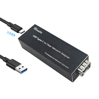 Adaptateur réseau SFP USB 3.0 Type-C Hereta LNK-TCF1000 Gigabit Ethernet 10/100/1000 Mbps Boîtier en aluminium portable