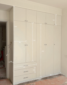 <span class=keywords><strong>Armadio</strong></span> su Misura <span class=keywords><strong>per</strong></span> la Casa con Ante a Pannello Rialzato, Vano in Vetro e Cassetti Contenitori, Personalizzato <span class=keywords><strong>per</strong></span> Camera da Letto - Product Image 2