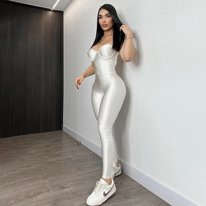 Nuevo Verano 2025 Enterizo Sólido sin Espalda para Mujer Sin Mangas y sin Tirantes Ajustado de Una Pieza Casual Bodycon para Fiestas - Product Image 4