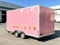 Remorque alimentaire à 4 roues certifiée CE DOT avec double essieu tandem, support de gaz, hotte d'évacuation, système anti-incendie, boîtes carrées, capacité de 100 ensembles, personnalisable