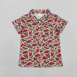 Vente en gros de polos à manches courtes pour garçons, t-shirts pour enfants, vêtements pour tout-petits, chemises à imprimé camouflage pour garçons, hauts d'été - Product Image 4