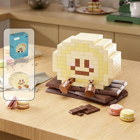 Décoration de bureau, série de nourriture mignonne en forme de pain, micro-blocs de construction, mini-hamburger, beignet, gâteau, briques, assemblage DIY, cadeau pour enfants