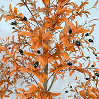 Arbre de camélia artificiel simulé aux couleurs d'automne en pot Décoration de verdure de grande taille sur pied pour la maison Noël Nouvel An