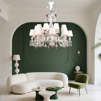 Lustre en cristal sur mesure pour hall d'hôtel, lustre en fer rétro avec commande par interrupteur pour éclairage de restaurant et villa