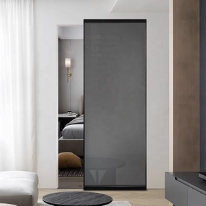 QW-601 Porta Scorrevole in Vetro con Telaio in Alluminio Invisibile a Chiusura Morbida Idraulica - Product Image 1