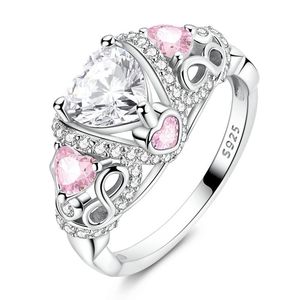 Anillo <span class=keywords><strong>de</strong></span> Oro con Zirconia en Forma <span class=keywords><strong>de</strong></span> Corazón Rosa <span class=keywords><strong>para</strong></span> <span class=keywords><strong>Mujer</strong></span>, Anillo Ajustable Abierto, Anillo <span class=keywords><strong>de</strong></span> Pareja <span class=keywords><strong>para</strong></span> Boda o Fiesta - Product Image 3