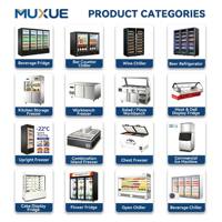 Lemari Pendingin Display Supermarket MUXUE 2400L 3m, Rak Terbuka Multideck, Menjaga Sayuran dan Buah Tetap Segar