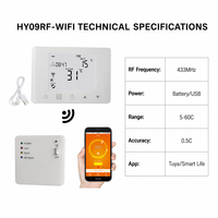 HY09RF Smart Room Termostato inalámbrico Programable Control remoto inalámbrico Tuya WIFI 220V 3A para calefacción de agua de caldera de Gas