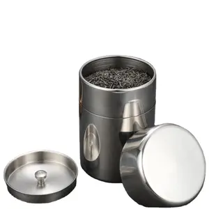 Ensemble de pots en acier inoxydable, récipients de rangement des aliments, pour le comptoir de cuisine, récipients hermétiques, pour le thé, le café, le sucre