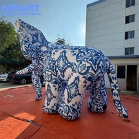 Taille personnalisée événements mascotte Animal ballon éléphant bleu gonflable avec motif imprimé