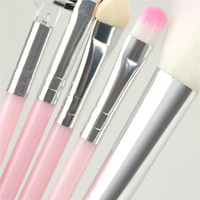 Ensemble de 5 pinceaux de maquillage professionnels roses, ensemble de pinceaux pour estomper les fards à paupières, l'eye-liner, les sourcils, les lèvres, kit de pinceaux de maquillage