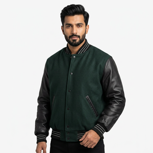 2025 Wholesale New Custom High Quality Street Wear <b>Men</b> Embroidery and Casual Wear Jacket Bomber Letterman Varsity Jacket For <b>Men</b> - Product Image 1