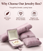 Boîte à bijoux en velours multicolore doux avec logo personnalisé pour bague, boucles d'oreilles, pendentif, collier, demande en mariage, anniversaire de mariage, emballage cadeau