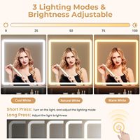 En gros Coiffeuse d'angle noire avec miroir lumineux, banquette de rangement et tiroirs