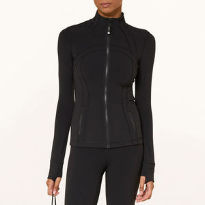 Women Knitted Canvas Yoga <b>Jacket</b> Stand Lightweight Wicking Long Sleeve Windproof Waterproof Breathable Running Gym <b>Workout</b> - Product Image 1