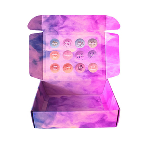 Custom Purple Corrugated Human Hair Extension Eyelash Packing Unique Colorful Printed Logo Wig Shipping Mailer Packaging Boxes