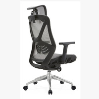 Fauteuil de bureau exécutif moderne en gros, pivotant à 360°, hauteur réglable, design ergonomique, noir, appui-tête 2D, dossier en PP