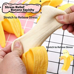 QY In-stock creative simulation peeling banana slow <b>rebound</b> stress-relieving toys stretching and pinching fun - Product Image 3