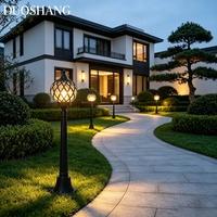 Lampu Taman LED Aluminium Bertenaga Baterai dengan Kap Lampu Kaca untuk Penggunaan Luar Ruangan (3500K Warm White IP65 Tahan Air 3 Tahun)