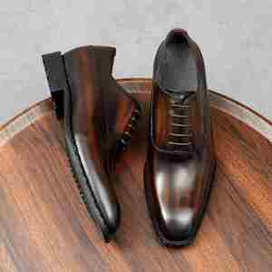Chaussures Derby pour hommes en cuir de vachette pleine fleur, respirantes, antidérapantes, pour le travail et les déplacements professionnels, style formel et luxueux. - Product Image 6