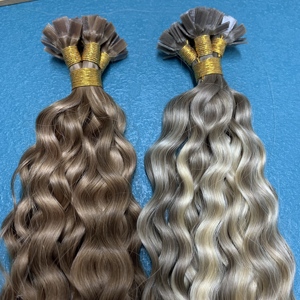 Venta al por mayor de doble dibujado virgen <span class=keywords><strong>brasileño</strong></span> Remy Pelo Rizado punta plana nuevo mercado de destino salones de belleza Peluqueros - Product Image 2