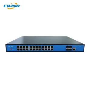 EW-S5728GM-AP ชั้น3 Managed PoE Switch Ethernet อุตสาหกรรม24พอร์ต Ethernet 24V