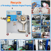 Equipo de reciclaje de película BOPET/PET/PP/PE sin calentamiento para transformar residuos en materia prima, recortar bordes, hilos, rollos, telas, con bajo nivel de ruido y 2 años de garantía.