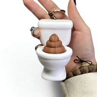 Porte-clés pendentif de décompression imprimé en 3D en forme de caca de toilette, jouet farfelu, promotionnel