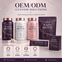 Capsules Antioxydantes NAD+ Biotine à Marque Blanche OEM, Peptides de Collagène, Resvératrol, Beauté, Énergie Cellulaire, Cheveux, Peau, Ongles, Adulte