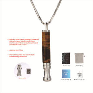 タイガーアイエネルギーストーンチタンスチールネックレス通気性抵抗コットンコアアロマセラピー減圧補助瞑想 - Product Image 6