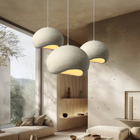 Lustre de plafond style Wabi-Sabi japonais, luminaire LED moderne en résine grise, flux lumineux moyen, pour chambre et salon