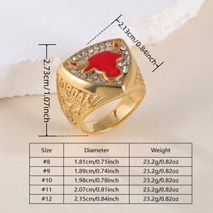Bague de championnat de basket-ball plaquée or avec incrustations de zirconiums cubiques, modèle <span class=keywords><strong>Chicago</strong></span> Bulls 1997-1998, pour collection de fans - Vente en gros - Product Image 2