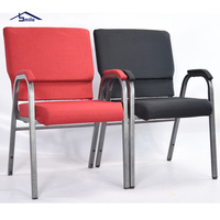 Chaises empilables d'église de théâtre usagées rembourrées en acier emboîtable avec design chinois pour le salon et l'hôtel