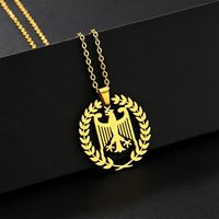 Collier Pendentif Aigle Allemand Homme Femme Acier Inoxydable Vintage Aigle Héraéditaire Chaîne Couleur Or Bijoux Vente en Gros