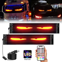 Panneau d'affichage LED flexible transparent 10W, écran autocollant LED étanche, contrôlé par application/télécommande, lumière dynamique œil de démon 12V/5V