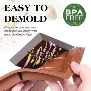 Moldes de Silicona para Barras de Chocolate Grandes y Gruesas de 3 Cavidades, Antiadherentes, Libres de BPA, con Certificación LFGB Platinum - Product Image 5