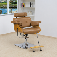 Chaise de Barbier Moderne en Similicuir, Réglable et Pivotante, pour Salon de Coiffure