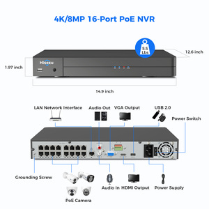 เครื่องบันทึกวิดีโอเครือข่าย16ช่อง8MP ความละเอียด4K P2p อัจฉริยะระบบ H.265 POE NVR รองรับ2 <span class=keywords><strong>SAT</strong></span> - Product Image 4