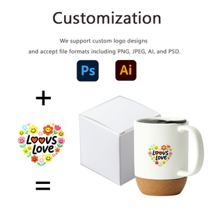 Taza <span class=keywords><strong>de</strong></span> Cerámica con Logotipo Personalizado, Fondo <span class=keywords><strong>de</strong></span> Corcho y Tapa Antiderrames, Regalo para Padres, <span class=keywords><strong>Publicidad</strong></span> Corporativa - Product Image 4