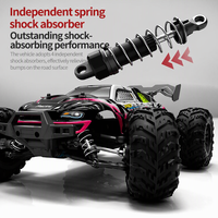 HUVELON Buggy RC tout-terrain 4x4 sans balais à l'échelle 1/16, voiture de course et de drift, éclairage LED, télécommande 2,4 GHz, qualité hobby