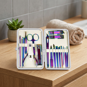 Kit de manucure 10 en 1 en acier inoxydable avec étui, ensemble de manucure portable de style classique pour adultes - Product Image 4