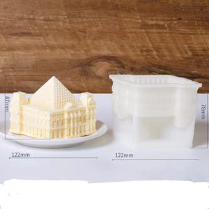 Moule en silicone DIY fait main, écologique, résistant à la chaleur, <span class=keywords><strong>de</strong></span> qualité alimentaire, pour gâteau <span class=keywords><strong>mousse</strong></span> d'anniversaire, crème glacée, motif <span class=keywords><strong>Louvre</strong></span> créatif - Product Image 2