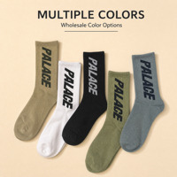 Chaussettes en coton personnalisées OEM, chaussettes décontractées pour hommes avec imprimé lettres, chaussettes mi-mollet souples et respirantes, vente en gros