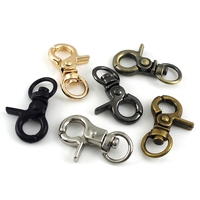 Accessoires de sac Mousqueton à gâchette en métal de 9mm pour sac à main Chaîne de sac à main Fermoir de porte-clés de homard Petit fermoir de homard pivotant