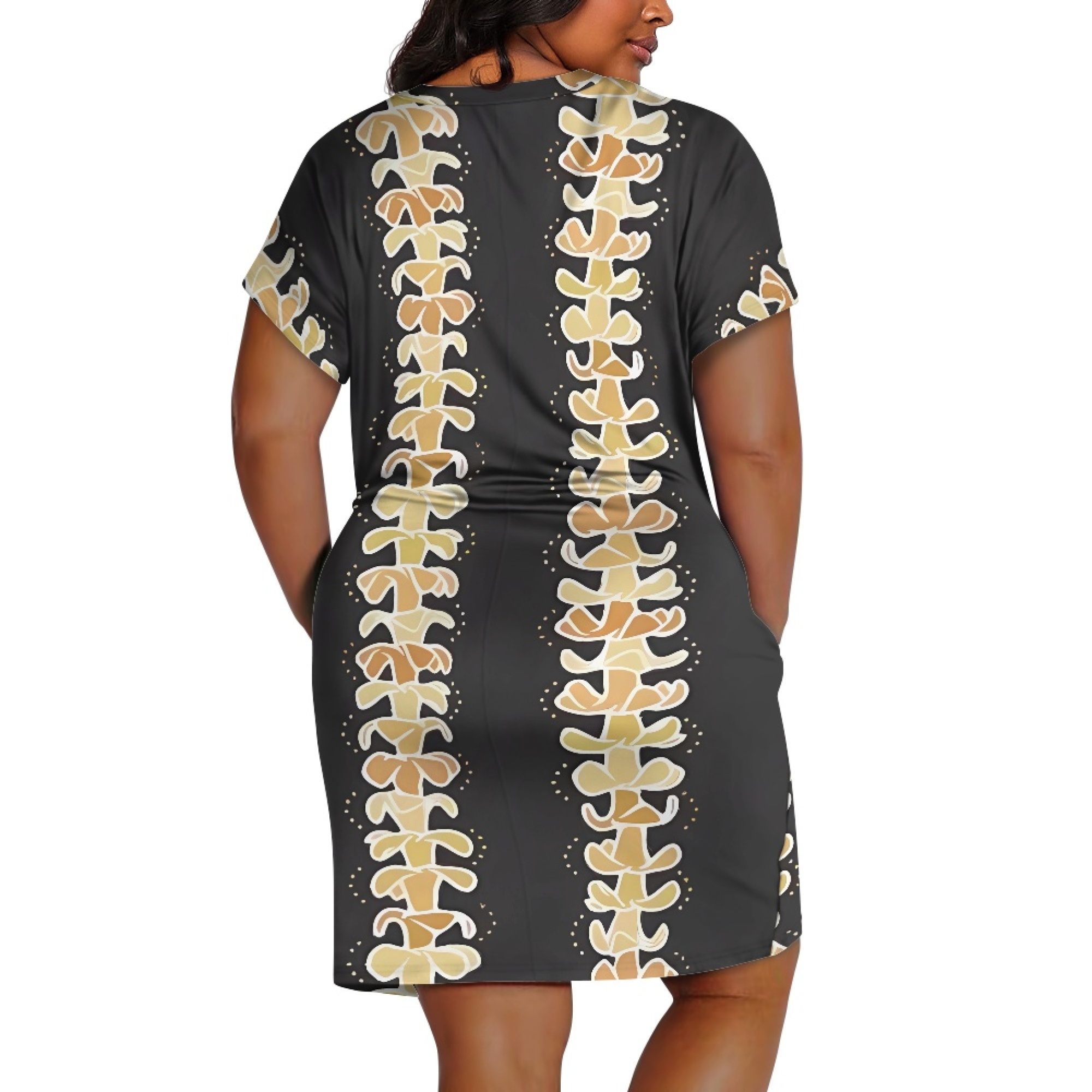 Hawaiian Pattern Plus Size Dress for Curvy Women, Summer Casual Short Sleeve  Boho Floral Midi Graduation Sundress with Pocket| Alibaba.com