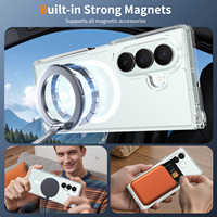 Coque de téléphone de luxe transparente anti-jaunissement en TPU souple et PC, magnétique puissante, antichute et antichoc pour Samsung Galaxy Z Fold 7 8