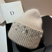 Bonnet tricoté personnalisé avec logo, bonnet chaud en jacquard de haute qualité avec strass, bonnet tricoté avec logo personnalisé